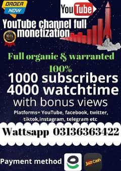 youtube monetization 1k subscriber 4k watchtime