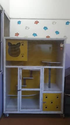 Luxury Cat House with Litter room, Play Area & Rest Room