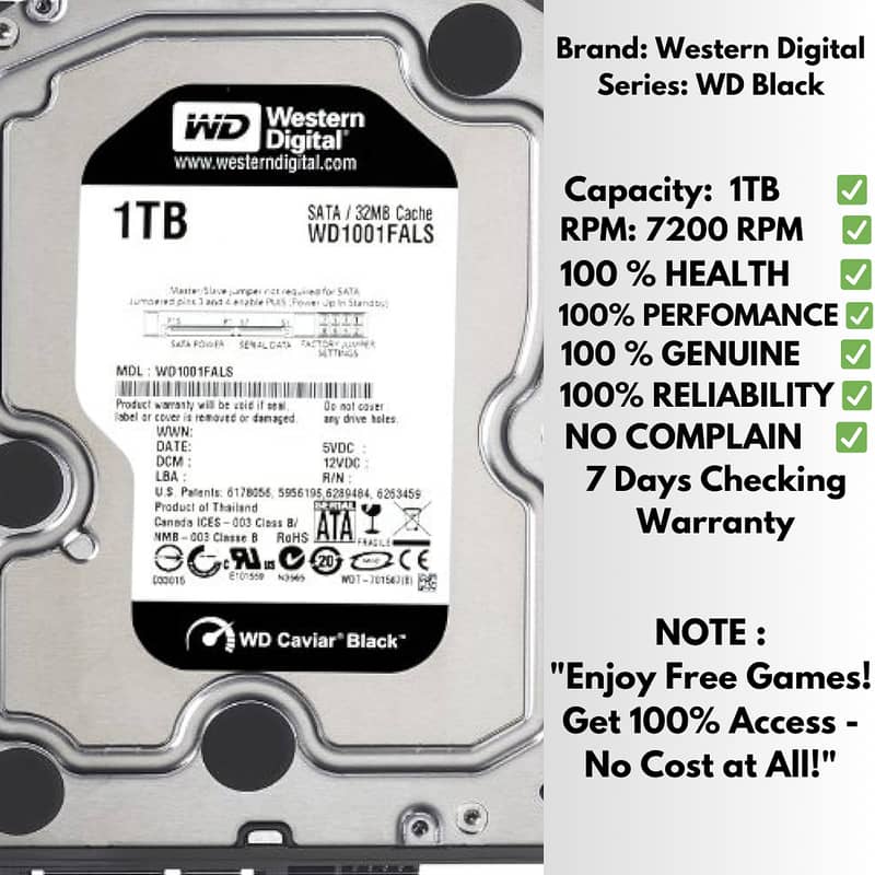 1 TB Hard Drive Western Digital 0