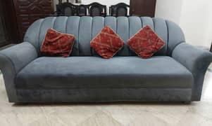 7-seat velvet sofa set / 5 cushions / Grey Color