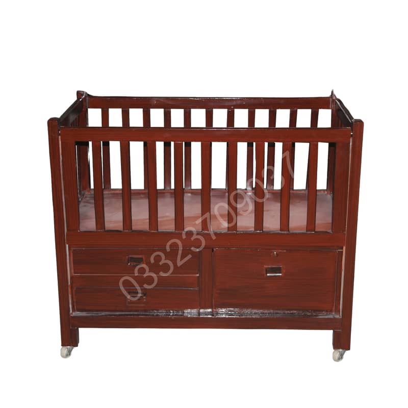 Pure Solid wood baby cot With polish 2