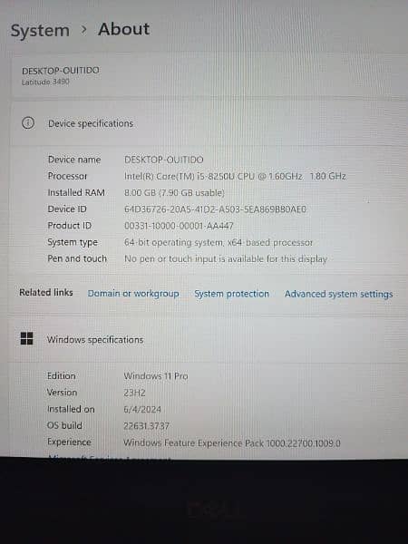 Laptop Dell i5 8th Generation 1