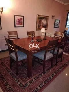 6 chairs wooden top  dinning table