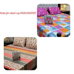 3pc cotton printed King size double bed sheets