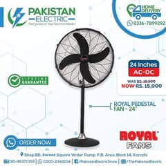 Royal Pedestal AC DC Fan | 24 "