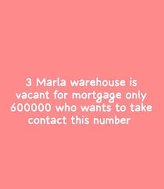 3 Marla warehouse