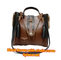 Branded Black brown party function wear handbag