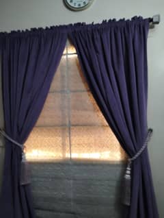 Velvet Curtains with White Blind