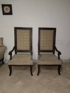 King Size Chair Set 2 chairs like new condition Big Size Royal wood