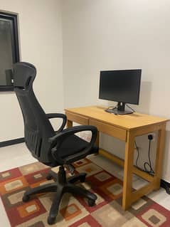 Wooden desk and Mesk chair
