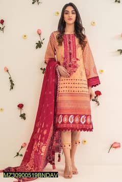 3 pcs women's Unstitched Viscose Embroidered suit