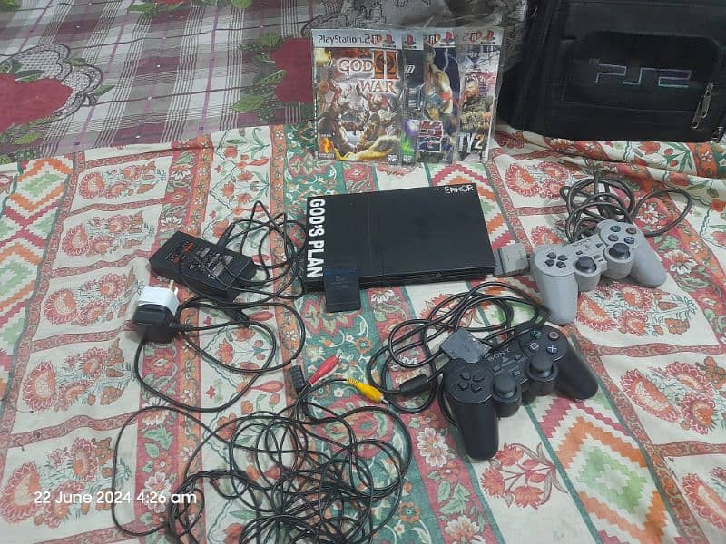 PS2 SuperSlim with 2 Controllers with Bag All Accessories Genman 1