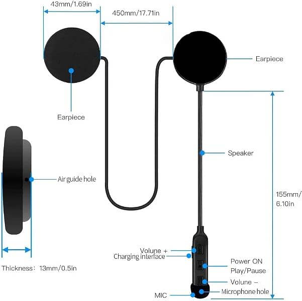 Bluetooth headphone with stereo sound quality bike helmet headphone 1