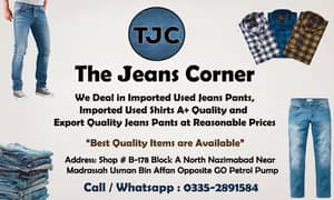 Imported used jeans pants and shirts