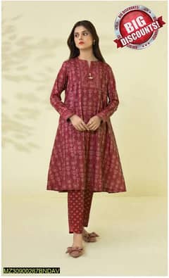 2 piece woman lawn unstitched printed suit