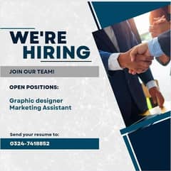 we are hiring a team males and females staff