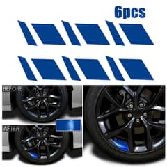 6Pcs Car Sticker Reflective Car Wheel Rim For 4 Whees