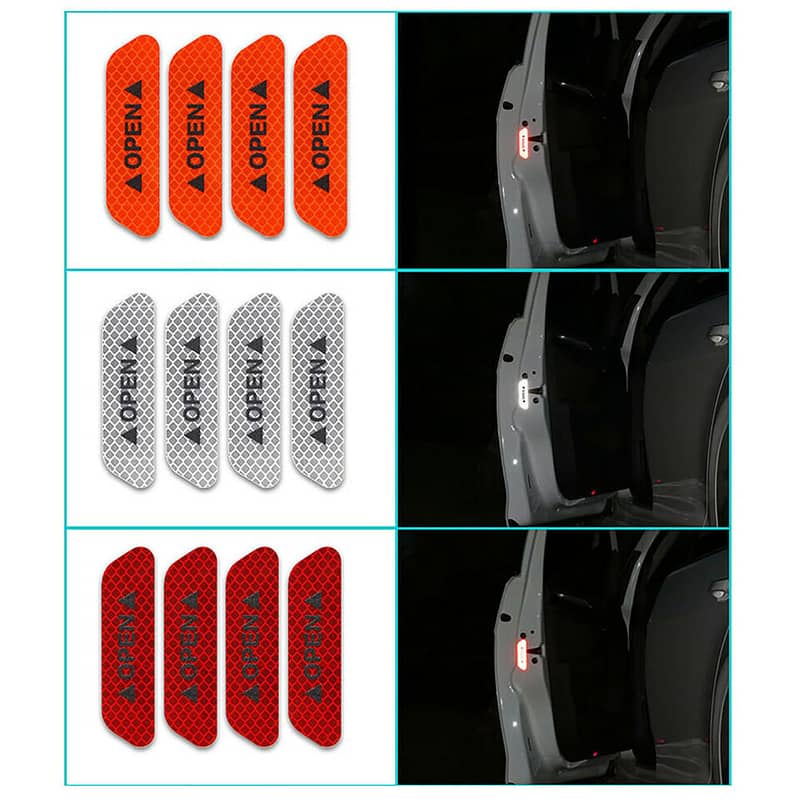 (Pack of 10)Car Door Safety Stickers Open Sign Reflective Warning Tap 2