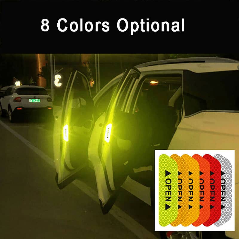 (Pack of 10)Car Door Safety Stickers Open Sign Reflective Warning Tap 4