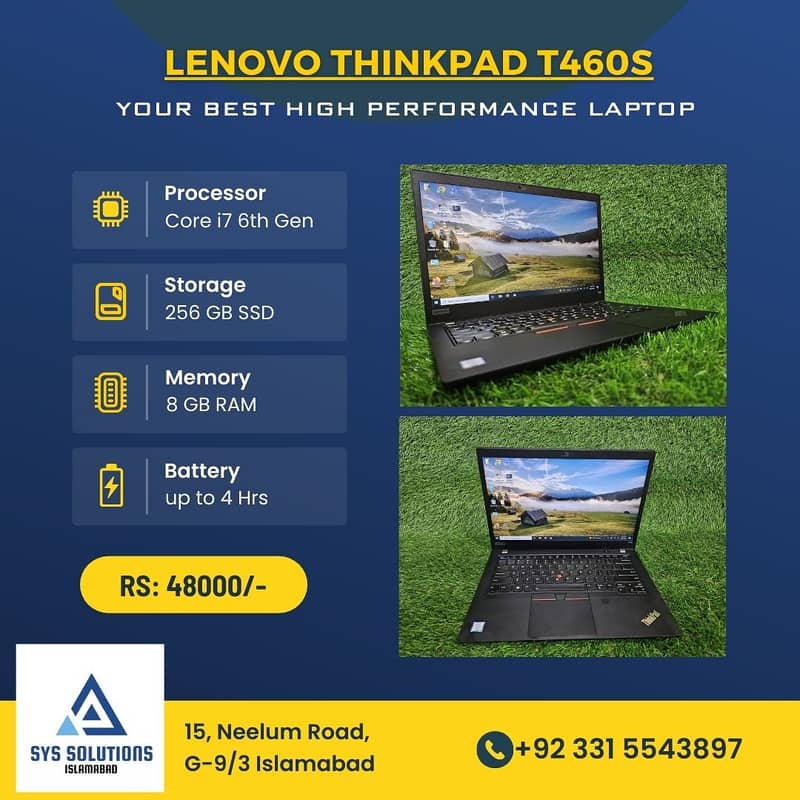 Lenovo Thinkpad T460s Intel Corei7|6th Gen|8GB DDR4|256GB SSD|Laptop 0