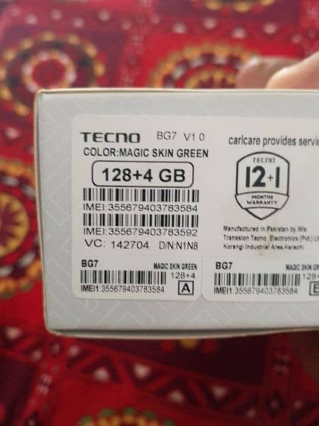 Tecno speak 20c ram4+4 128 3