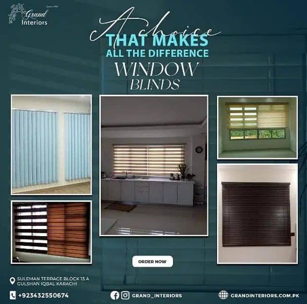 Window blinds curtains wooden roller vertical blind by Grand interiors 0