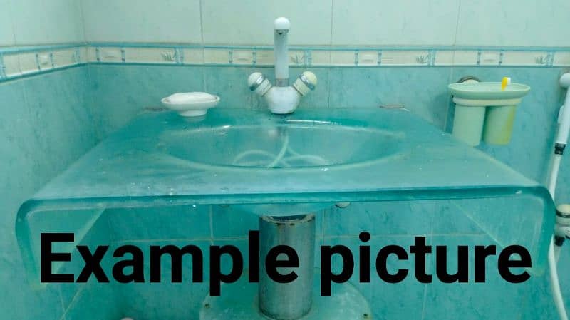 Bath room glass basin vanity  in good condition 0