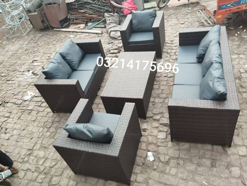 OUTDOOR GARDEN RATTAN UPVC FURNITURE SOFA SET CHAIRS TABLE UMBRELLA 1