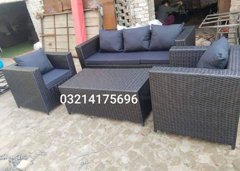 OUTDOOR GARDEN RATTAN UPVC FURNITURE SOFA SET CHAIRS TABLE UMBRELLA 2