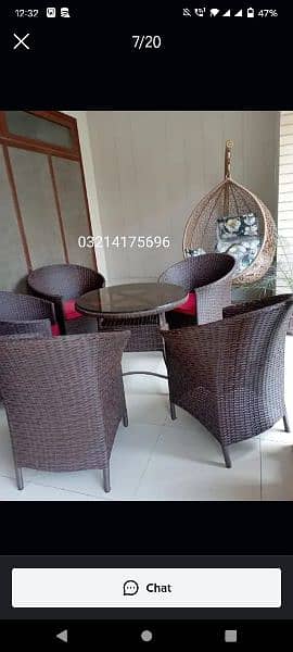 OUTDOOR GARDEN RATTAN UPVC FURNITURE SOFA SET CHAIRS TABLE UMBRELLA 8