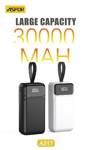 Aspor 30000mAh 22.5W Fast Charging Power Bank A317 5