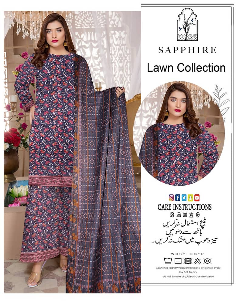 Classic Lawn 3 pc suits digital print 1