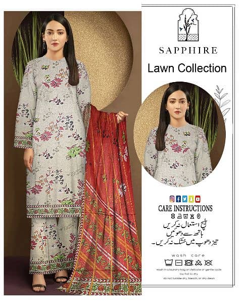 Classic Lawn 3 pc suits digital print 3