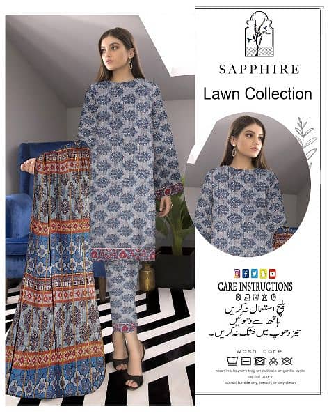 Classic Lawn 3 pc suits digital print 5