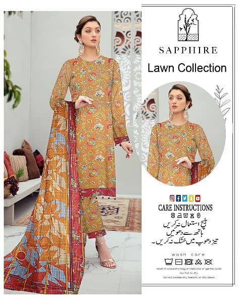 Classic Lawn 3 pc suits digital print 7