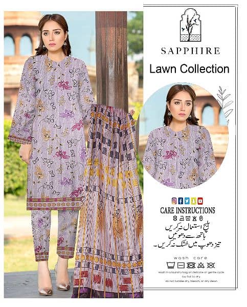 Classic Lawn 3 pc suits digital print 8