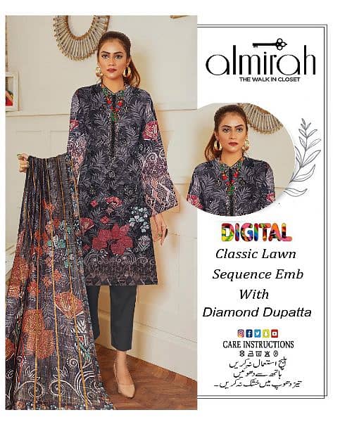 Classic Lawn 3 pc suits digital print 12