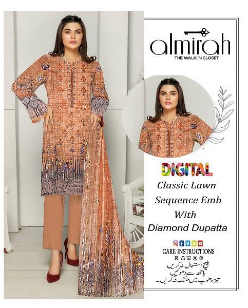 Classic Lawn 3 pc suits digital print 13