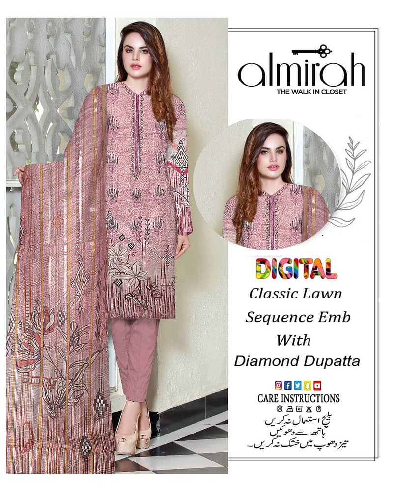 Classic Lawn 3 pc suits digital print 15