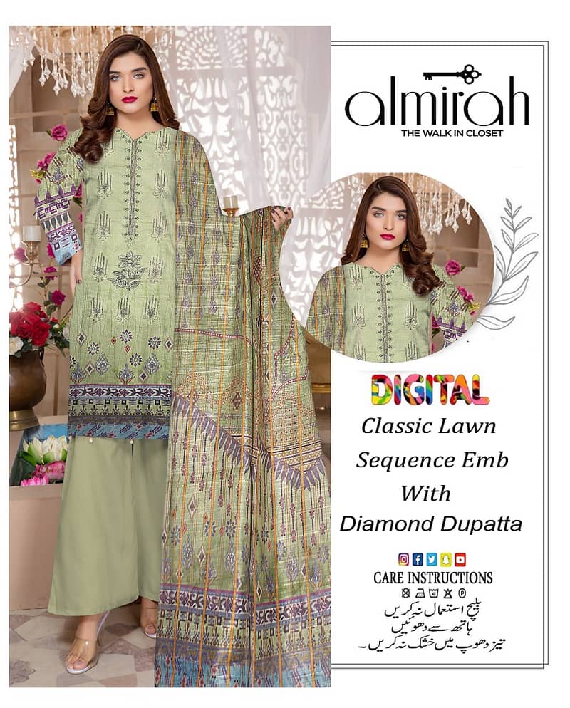 Classic Lawn 3 pc suits digital print 16