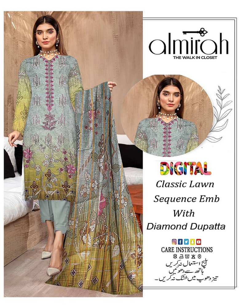 Classic Lawn 3 pc suits digital print 17