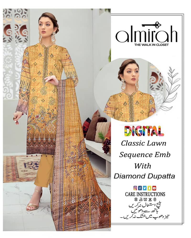 Classic Lawn 3 pc suits digital print 19