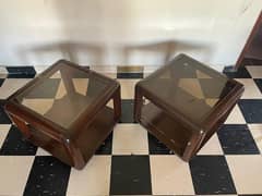 Heavy Sheesham Wooden Side Tables / Coffee Table (Total: 2)