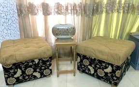 Pair of square sofa Chairs/Coffee chairs/puffies