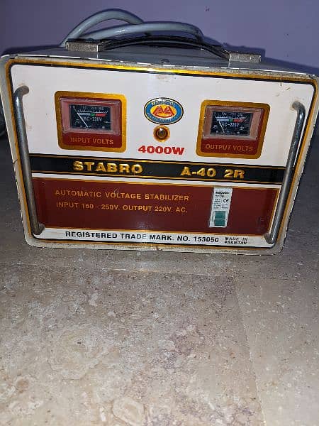 Stabro 4000 watt stabilizer A-40 0