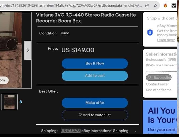 JVC RC-440 Boombox Radio Cassette 3