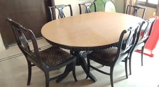 Dining table with chairs and sethi
