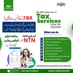 Income Tax Return, Sales Tax, Tax Consultant, FBR, Tax Filer, NTN