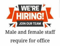 Male female staff required for travel agency