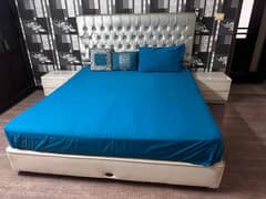 Bed Set, Side Tables, Chairs and Curtain for sale